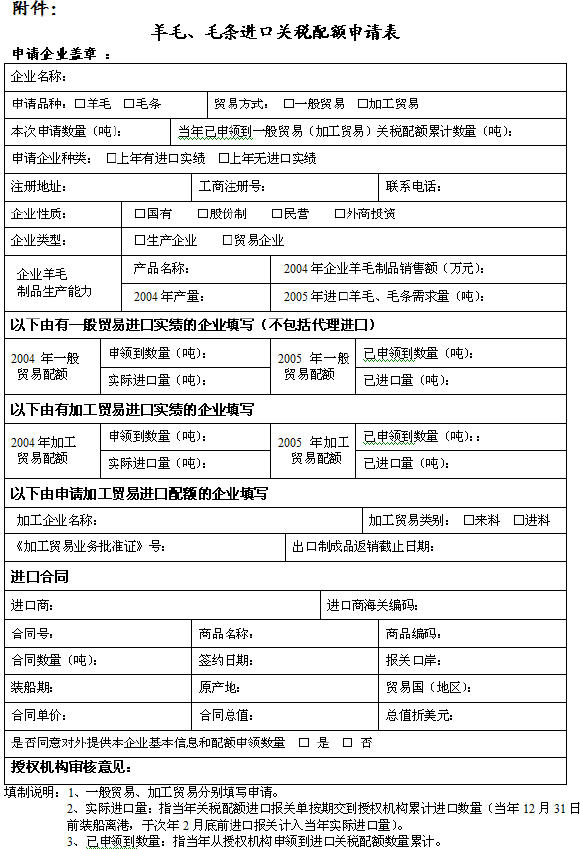 中华人民共和国商务部公告2004年第61号 羊毛