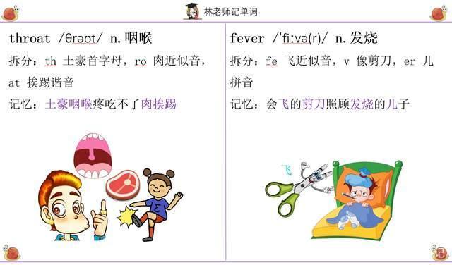 大学英语单词速记咽喉、发烧、牙痛、头痛,人教版大学英语教材插图(2)